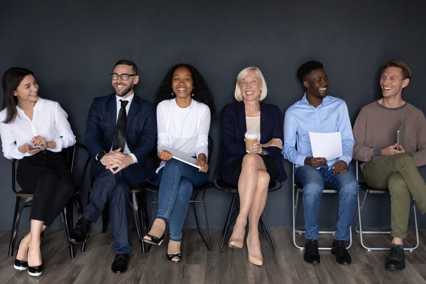 Diverse people waiting for a job interview