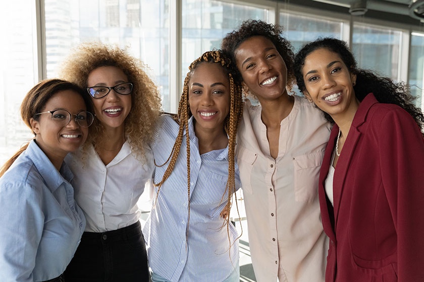 group of five black women