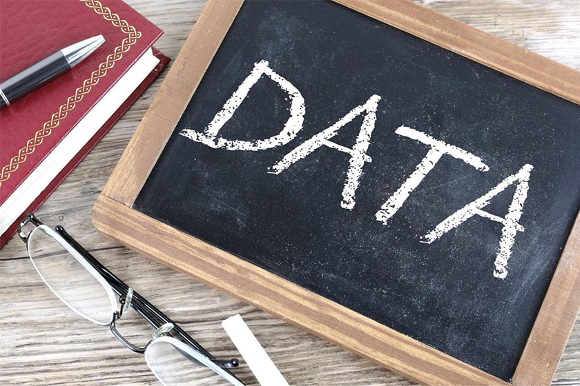 Blackboard with data on it