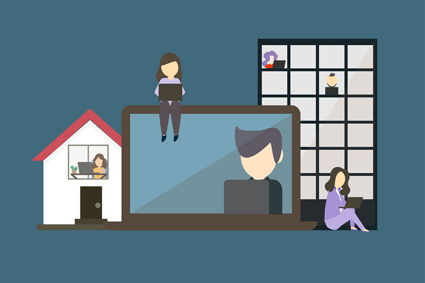 hybrid working graphic