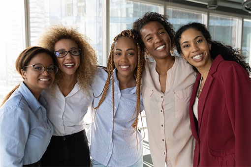 group of five black women